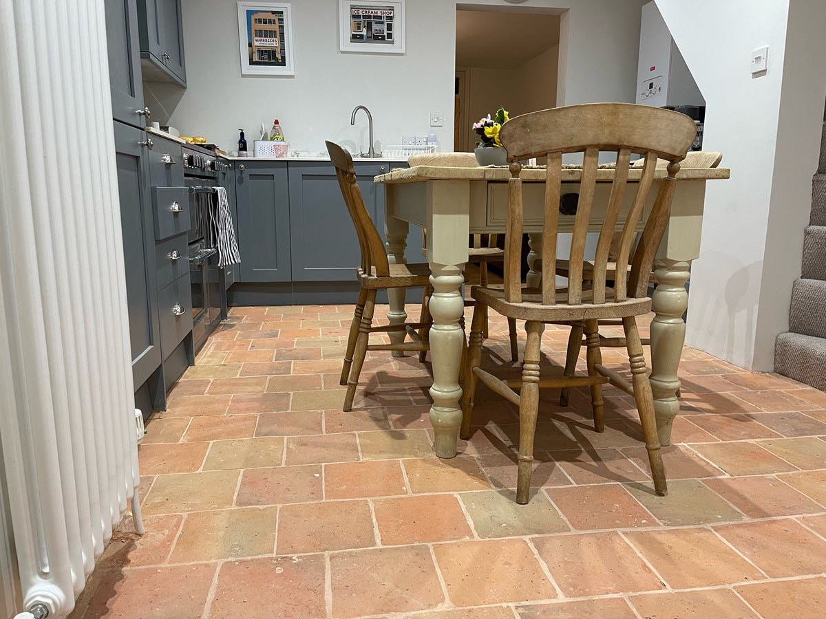 Pale Handmade Unsealed Terracotta Floor Tiles