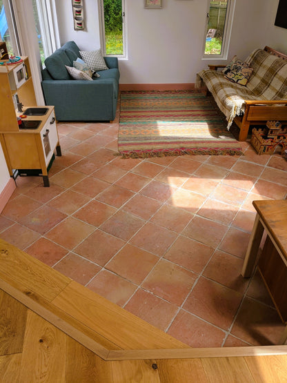 Pale Handmade Unsealed Terracotta Floor Tiles